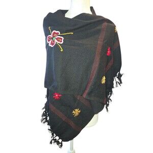 Hand Stitched embroidered Egyptian / Palestinian Bedouin Wrap Shawl Scarf